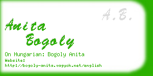 anita bogoly business card